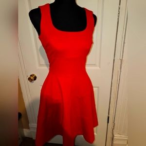 Banana Republic Fit and Flare Ponte Midi Dress size 0, Luscious Red, Sleeveless